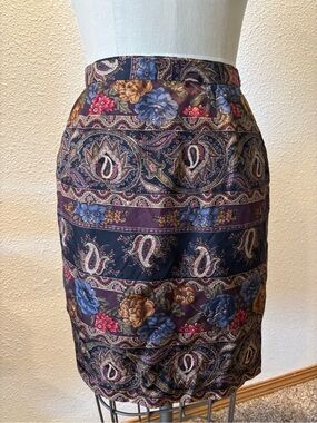 Talbots Petite Silk Floral Blouse - Navy Multicolor